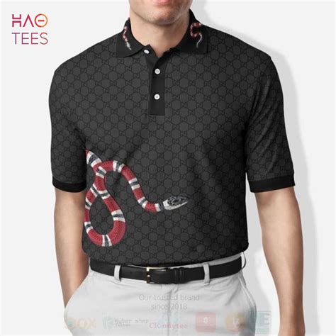 gucci brown polo shirt|gucci polo shirt snake collar.